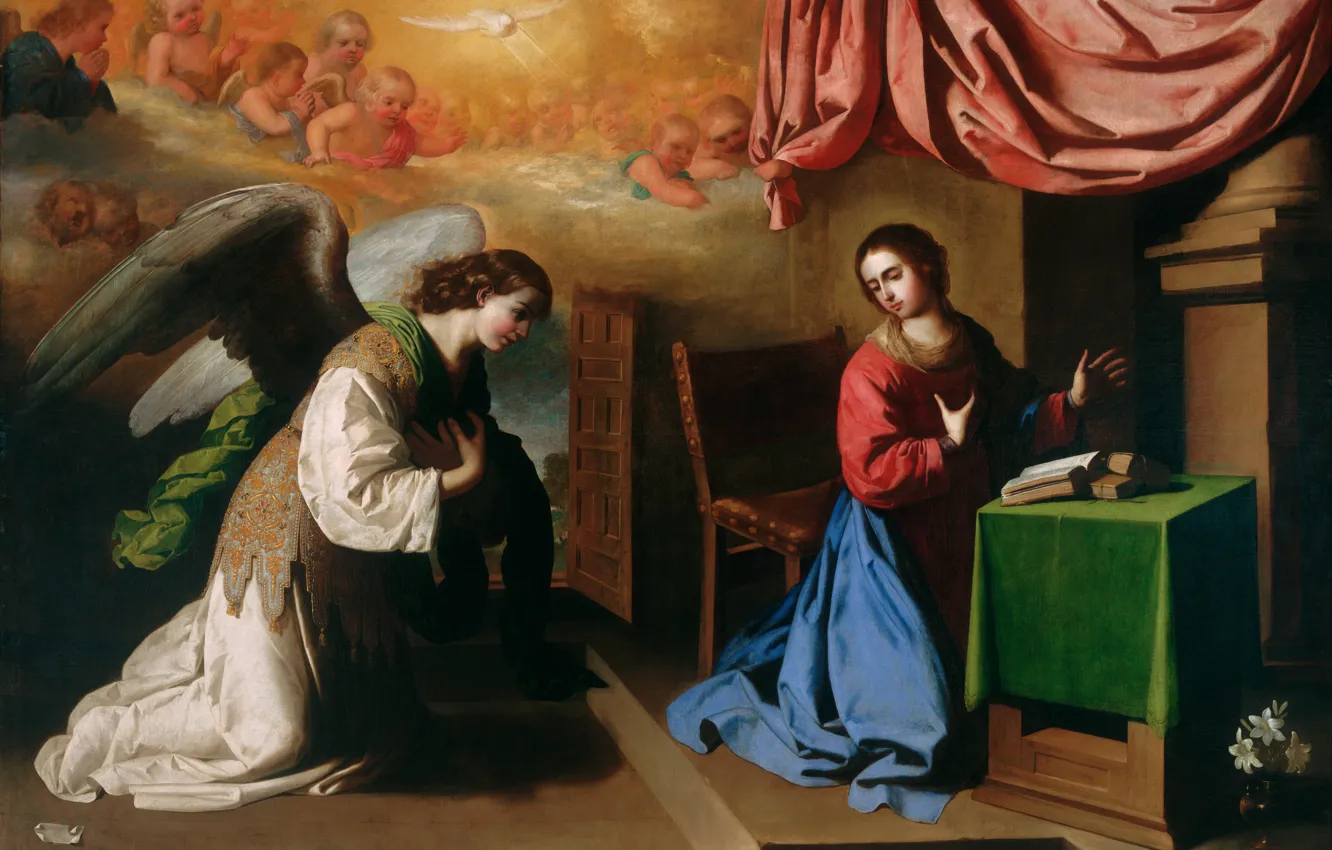 Фото обои Благовещение, Francisco de Zurbaran, 1650