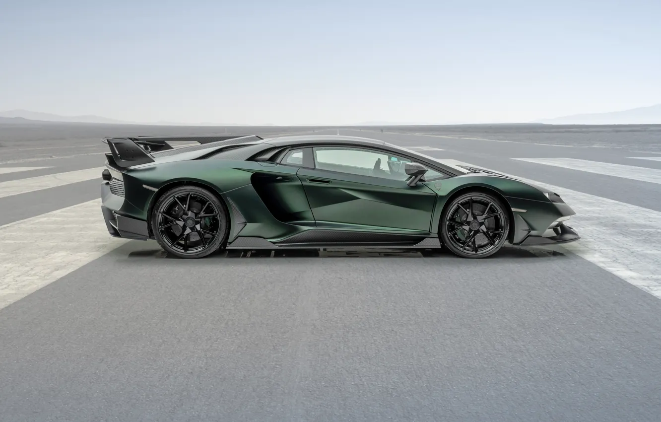 Фото обои Lamborghini, суперкар, вид сбоку, Aventador, Mansory, 2020, SVJ, Cabrera