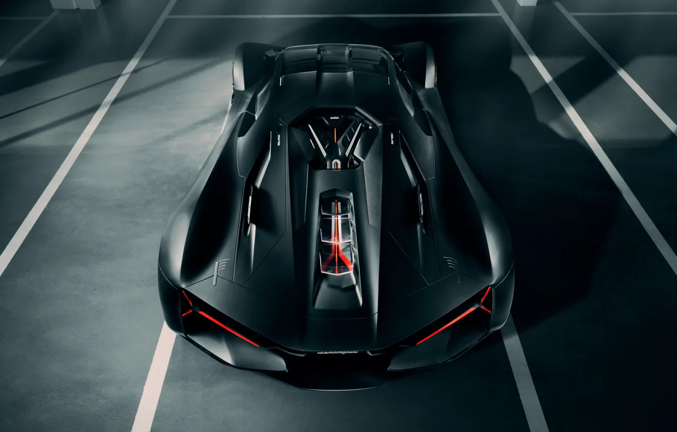 Фото обои Lamborghini, суперкар, вид сверху, гиперкар, Terzo Millennio