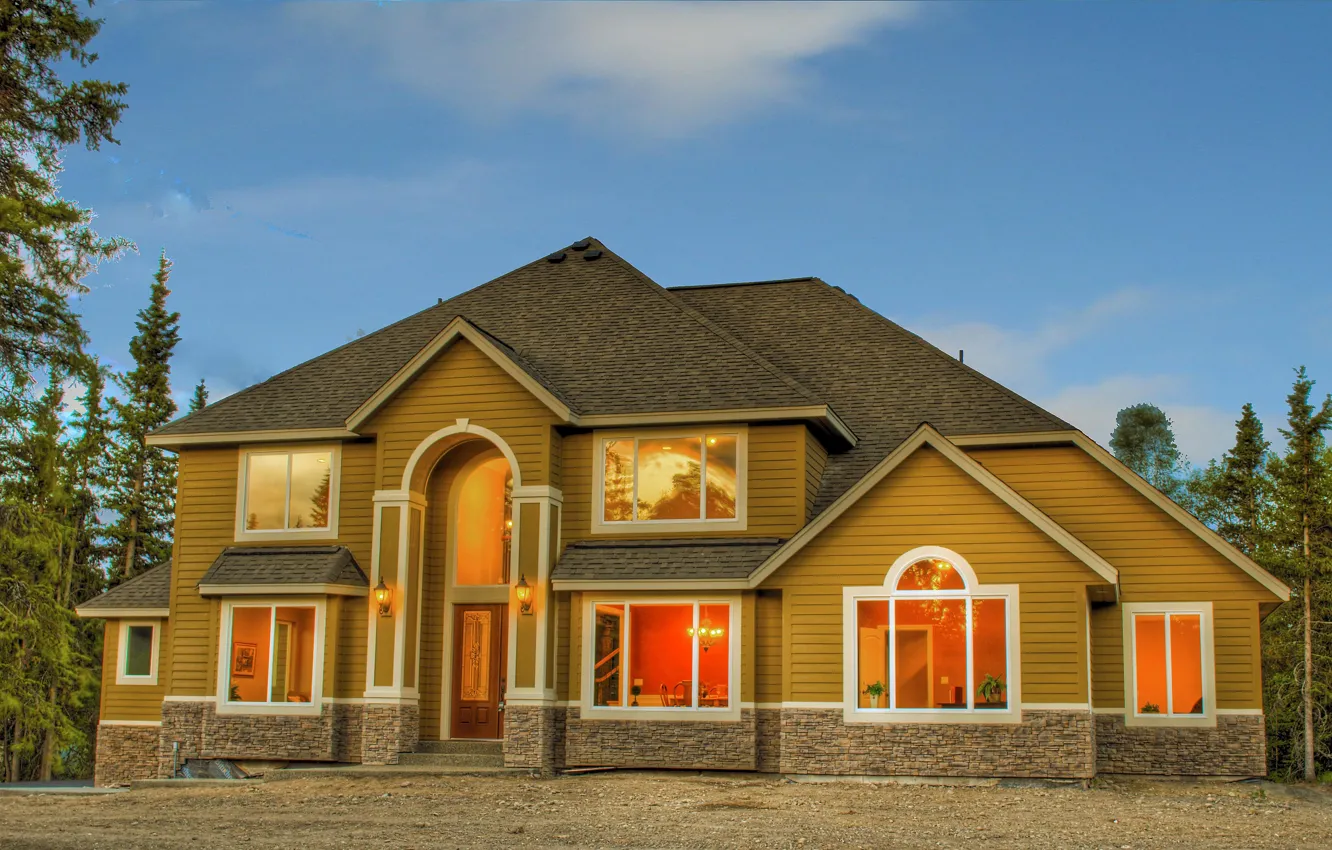 Фото обои город, вилла, дома