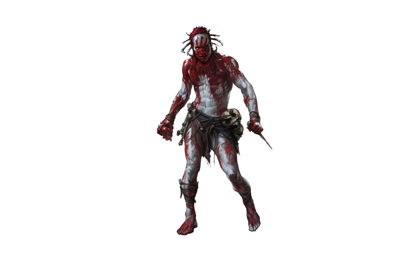 Фото обои кровь, тело, нож, мужчина