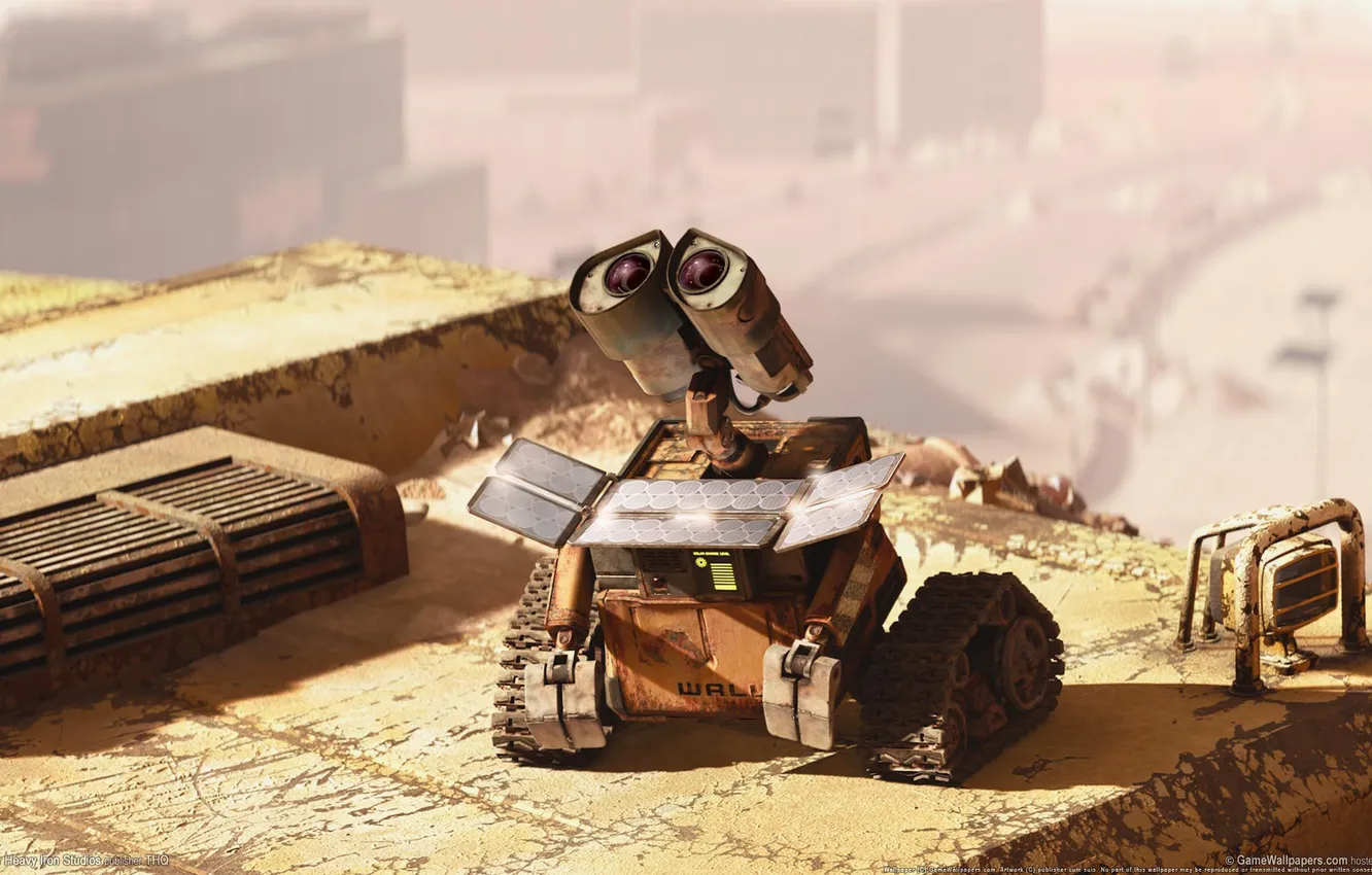 Фото обои день, солнечные батареи, WALL-E, Waste Allocatiod Load Lifter Eaath class