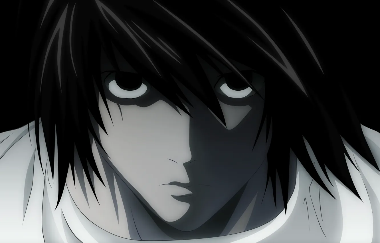 Фото обои парень, death note, anime, art, L Lawliet