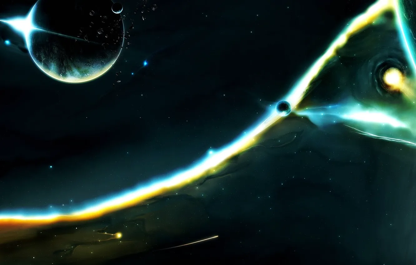 Фото обои космос, звезды, пространство, планета