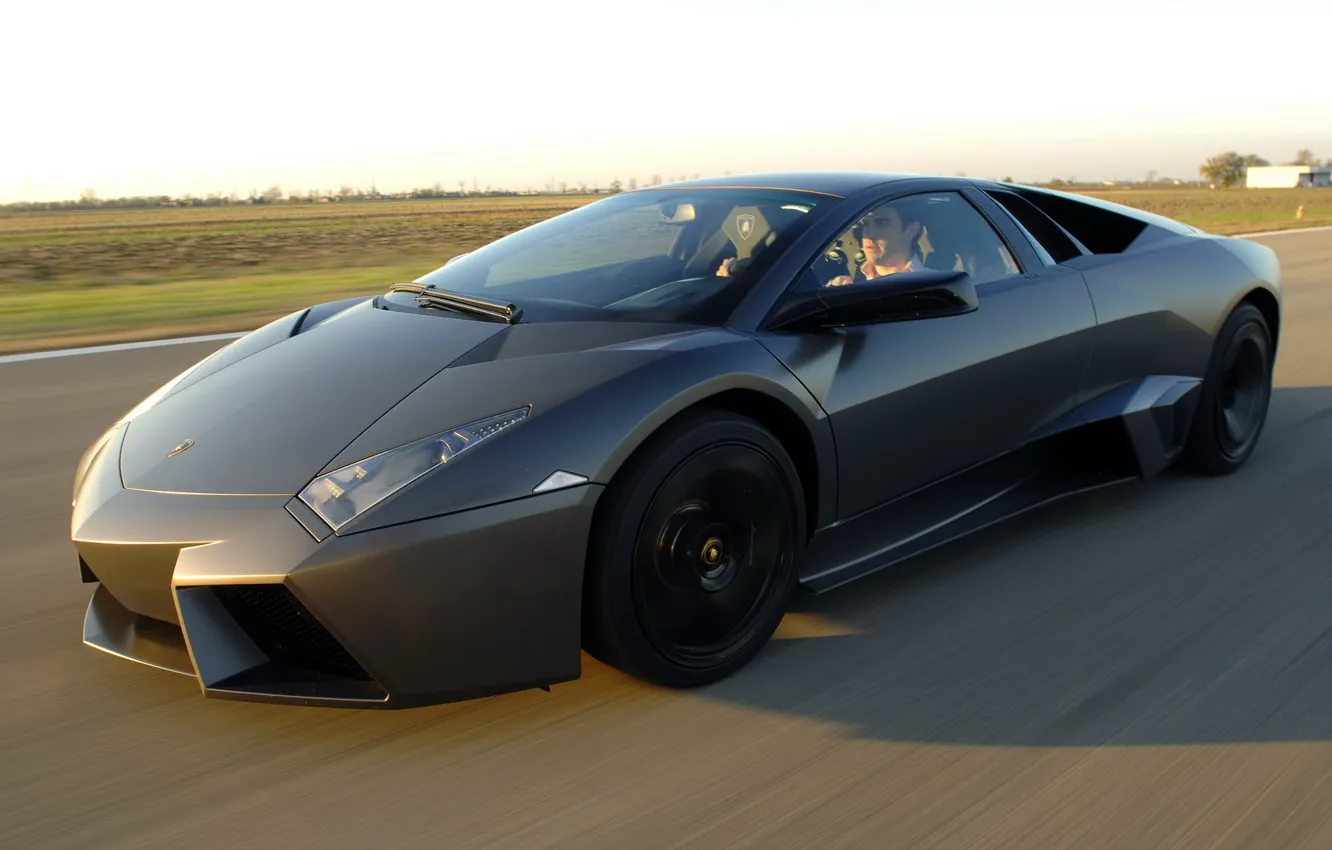 Фото обои дорога, машина, суперкар, Lamborghini Reventon, ревентон