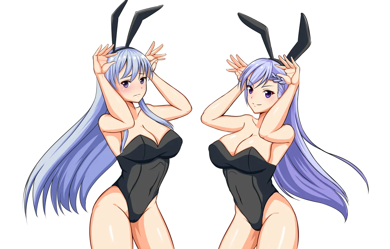 Фото обои sexy, cleavage, Enterprise, long hair, girls, boobs, anime, beautiful