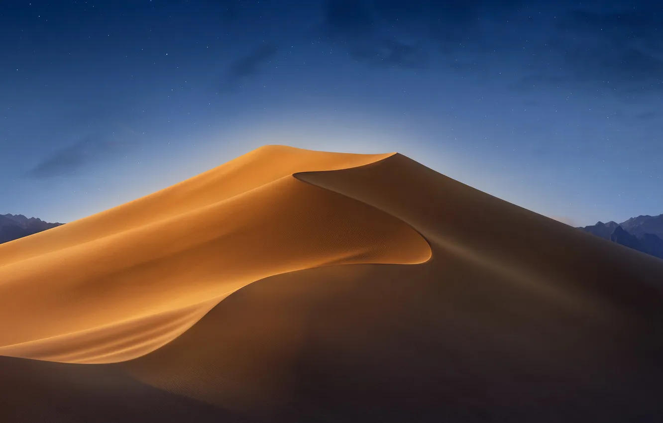 Фото обои sky, nature, night, stars, sand, Desert, dunes