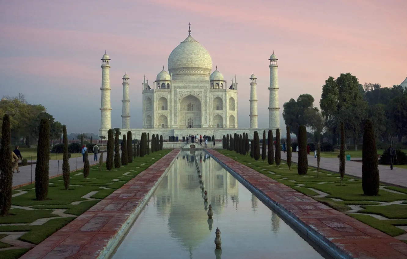 Фото обои Taj Mahal, River, Yamuna, Agra, India