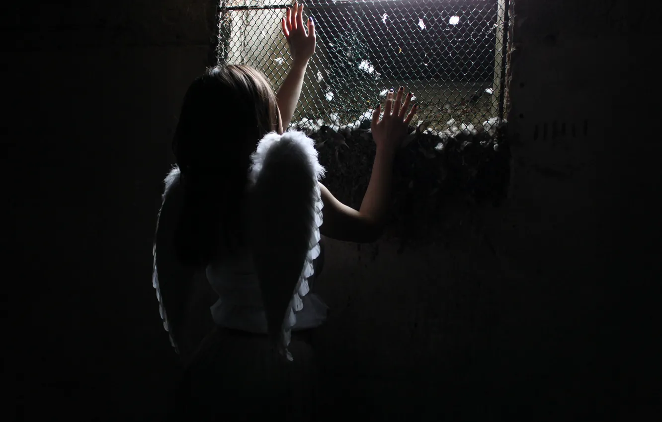 Фото обои девушка, ангел, тюрьма