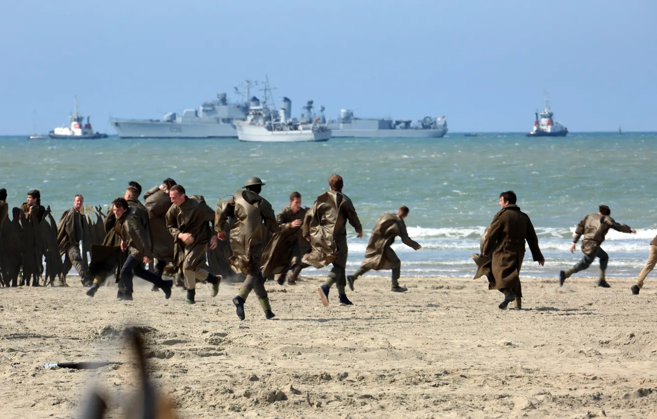 Фото обои soldier, sea, war, sand, uniform, seifuku, suna, Dunkirk