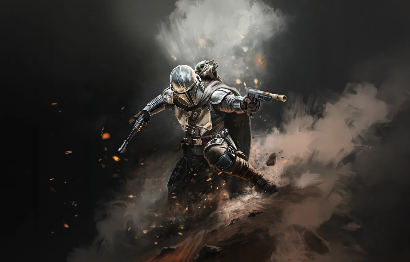 Фото обои Star Wars, Grogu, Mandalorian