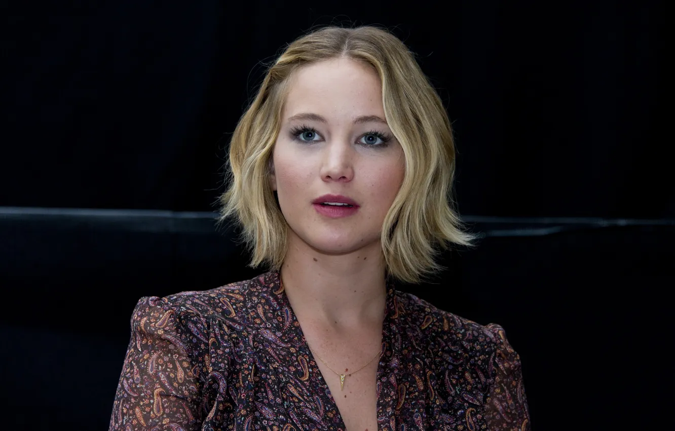 Фото обои модель, портрет, макияж, актриса, прическа, блондинка, Jennifer Lawrence, Дженнифер Лоуренс