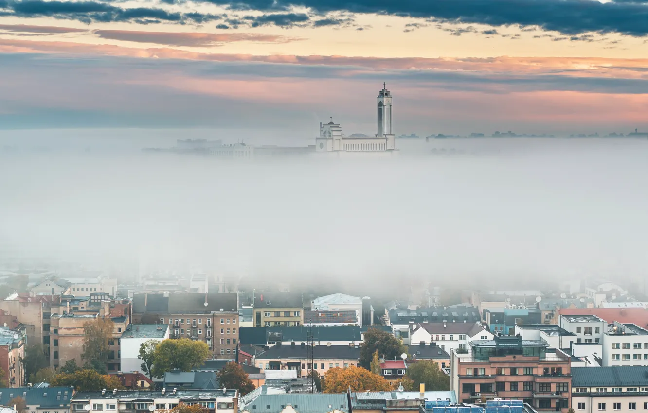 Фото обои Lithuania, Kaunas, rūkas