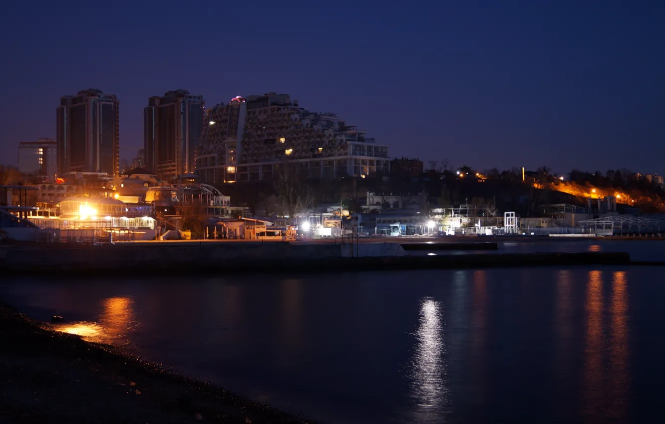 Фото обои море, ночь, Одесса, Аркадия