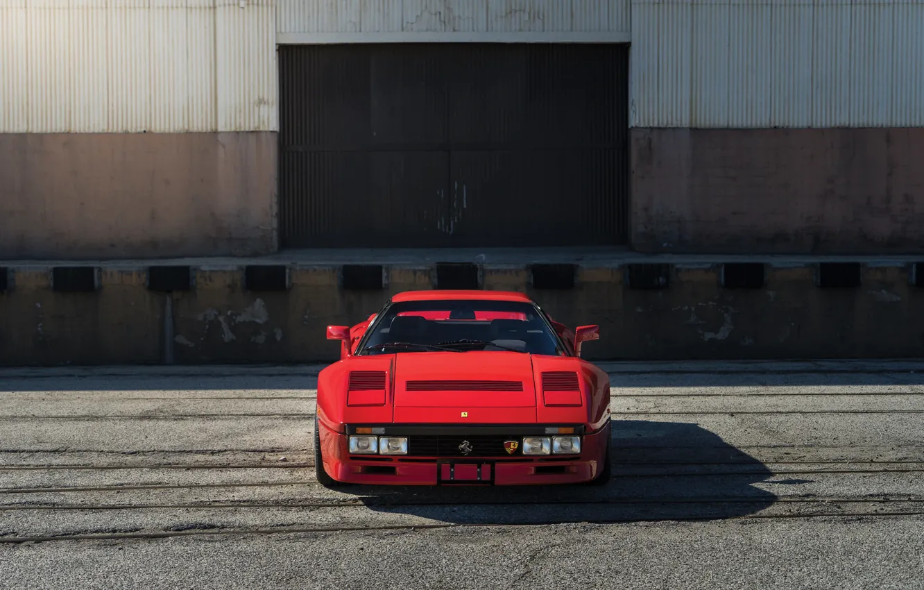 Фото обои красный, Ferrari, Red, спорткар, sportcar, GTO, classic, urban