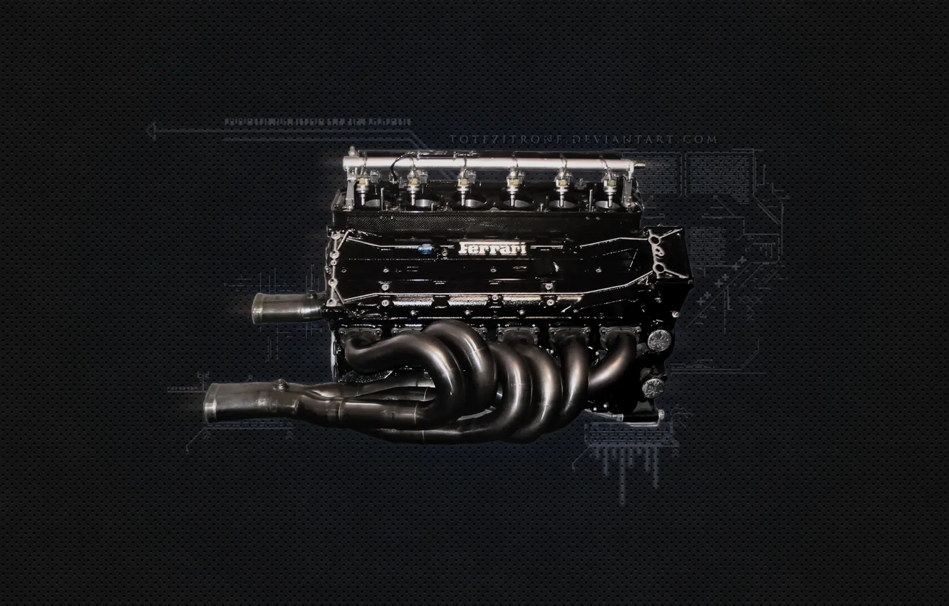 Фото обои Двигатель, Ferrari, Ferrari F1 Engine, 1995 F1 Engine