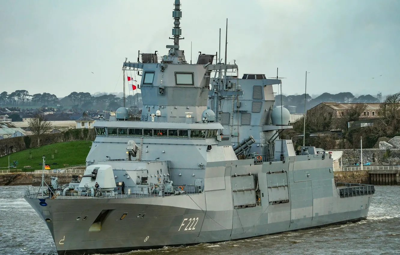Фото обои фрегат, ВМС Германии, FGS Baden Wuerttemberg, F 222