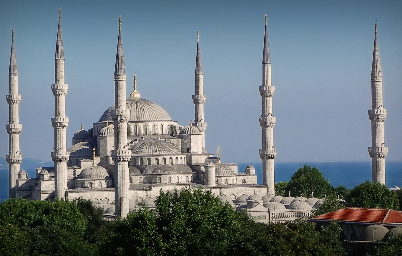Фото обои Istanbul, Turkey, Mosque, Sultanahnmet