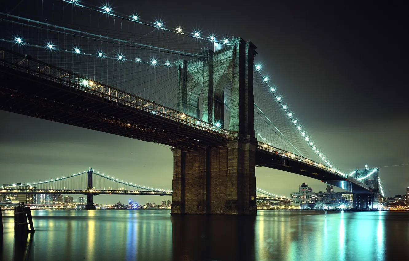 Фото обои Бруклин, Нью Йорк, Brooklyn, New York, Brooklyn Bridge