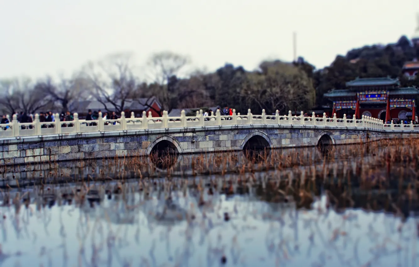 Фото обои Китай, мостик, миниатюра