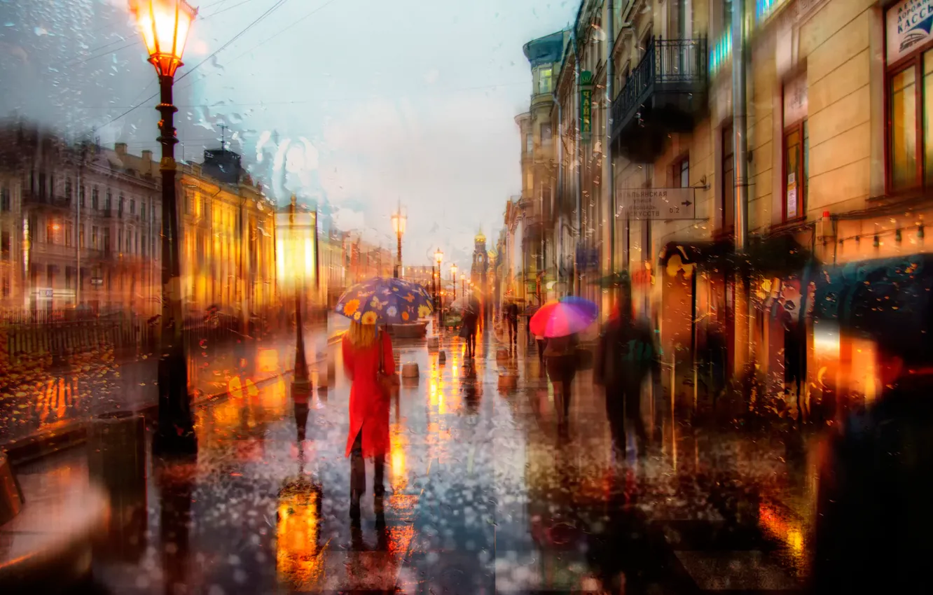 Фото обои дождь, Питер, Россия, Санкт-петербург