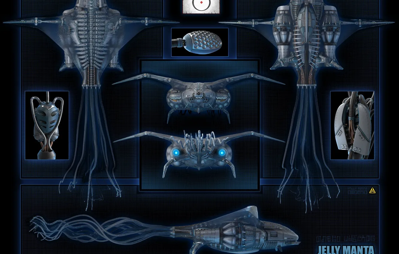 Фото обои конструкция, модель, Jelly Manta Fighter