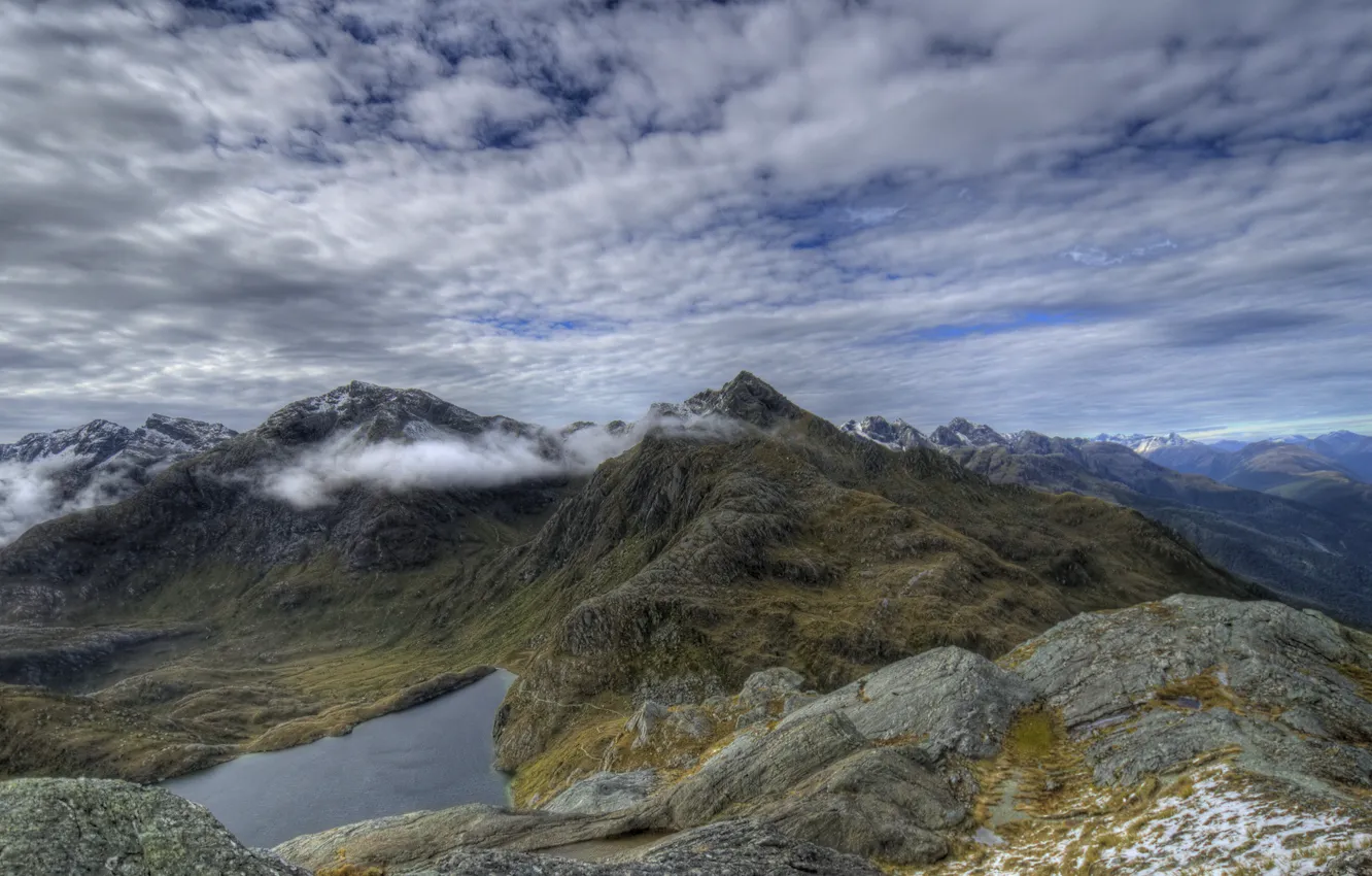 Фото обои небо, облака, горы, Новая Зеландия, New Zealand, Routeburn Track