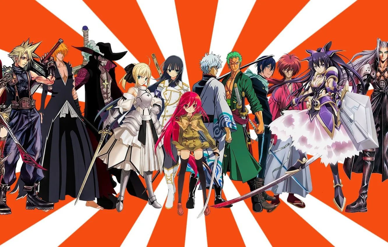 Фото обои sword, game, Final Fantasy, Bleach, Fate Stay Night, One Piece, armor, pirate