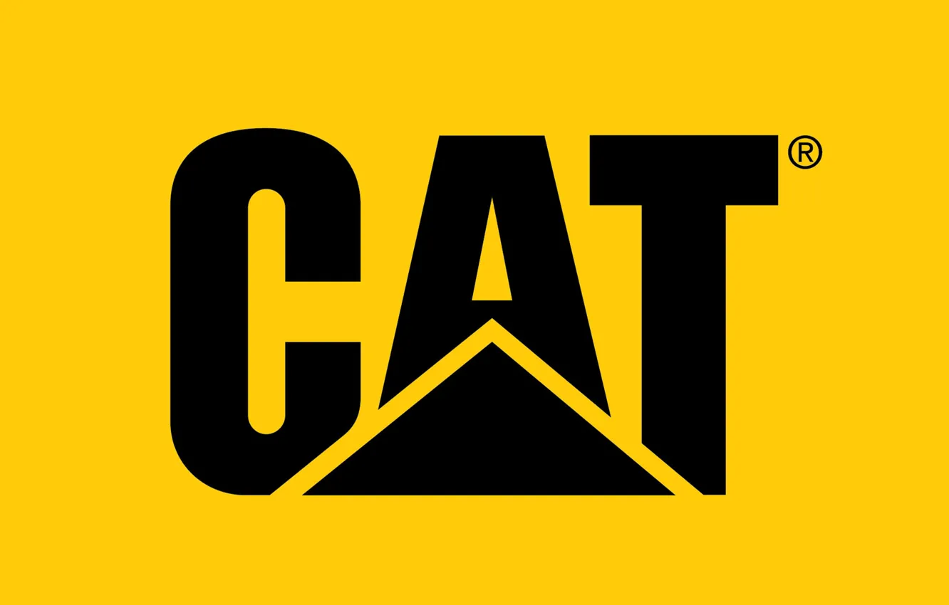 Фото обои logo, cat, construction, caterpillar, mining