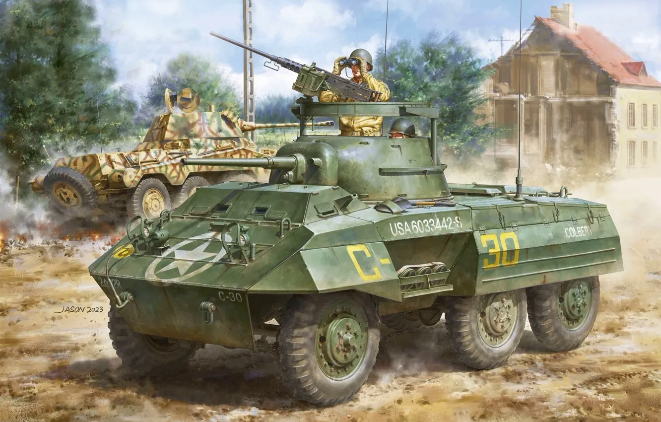 Фото обои легкий, США, jason, бронеавтомобиль, US Army, M8 Greyhound US Light Armoured Car