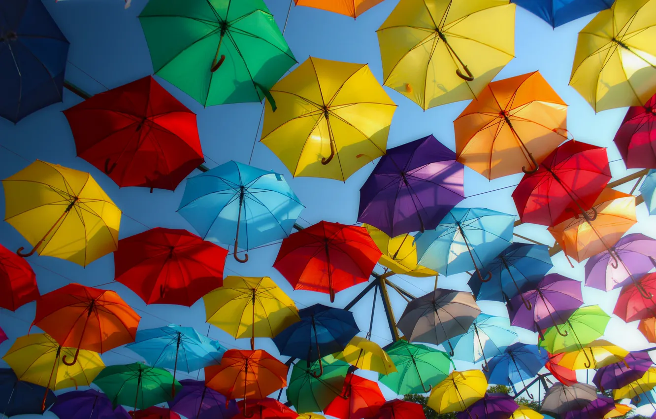 Фото обои настроение, зонтики, Венгрия, Дьор