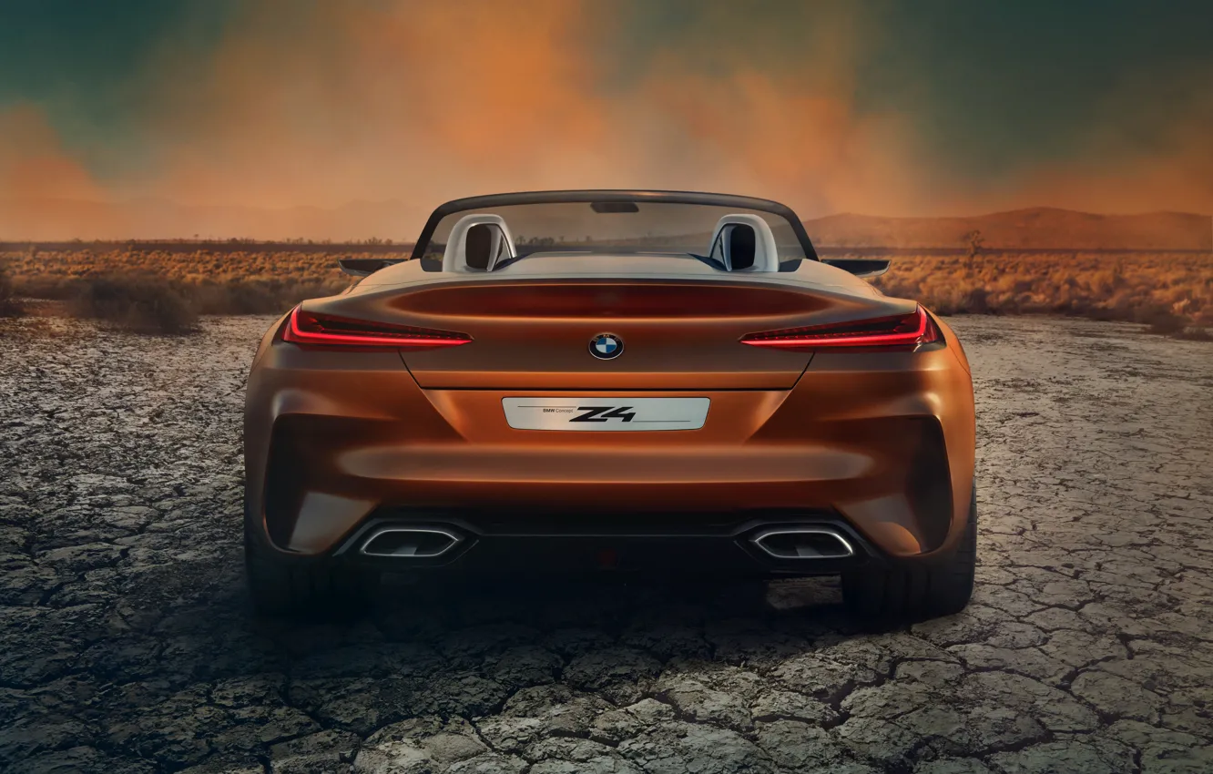 Фото обои BMW, родстер, вид сзади, 2017, Z4 Concept