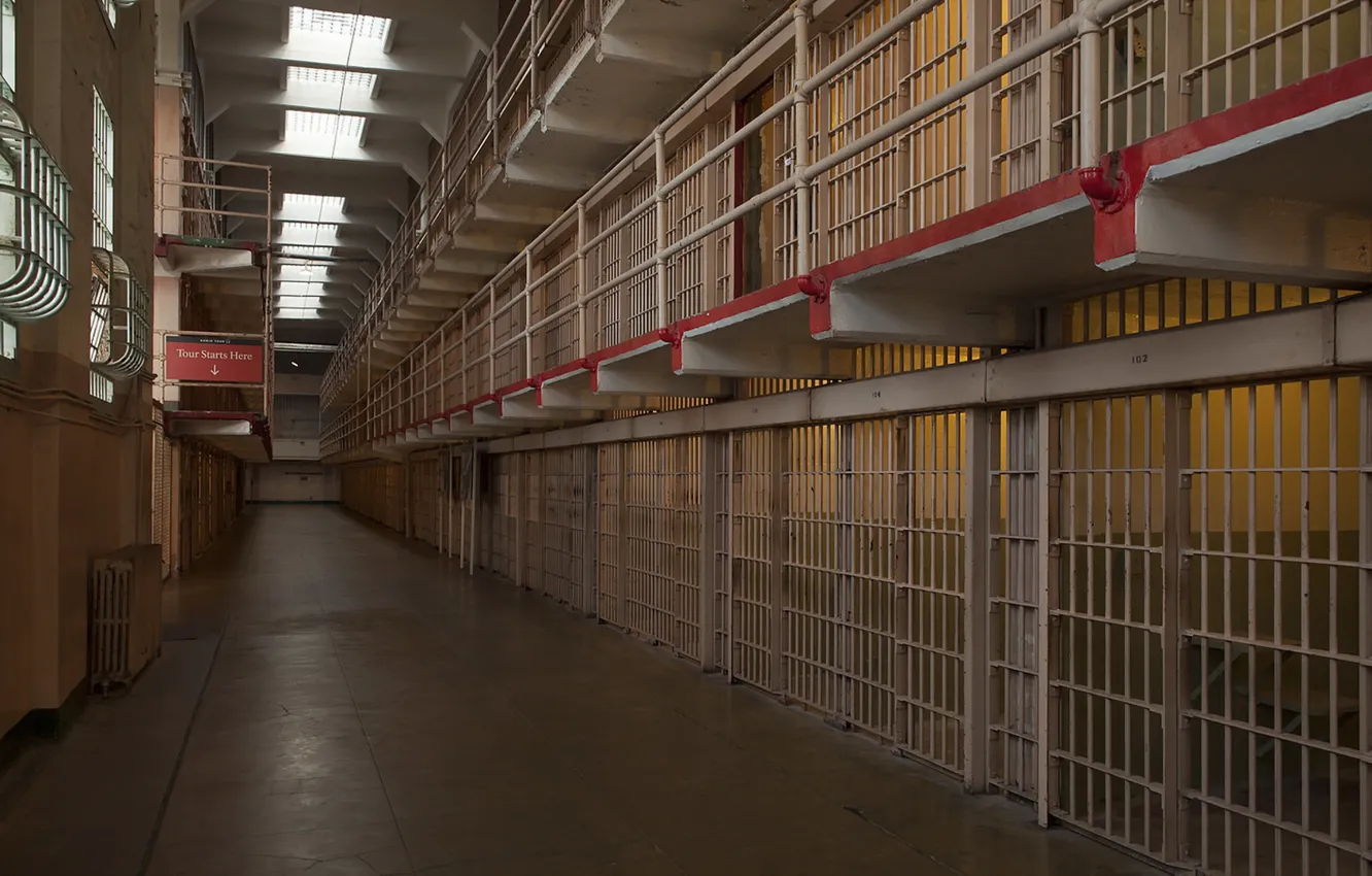 Фото обои интерьер, камеры, тюрьма, Alcatraz