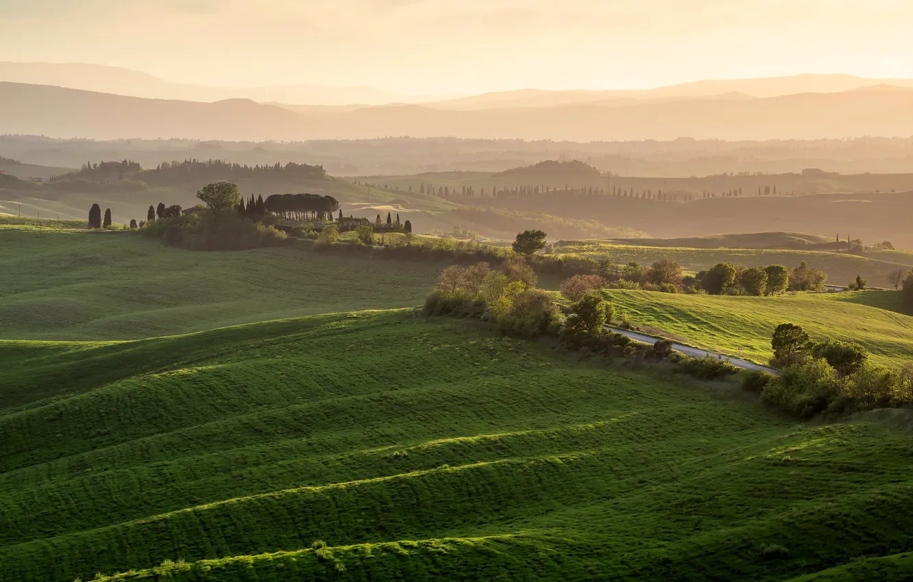 Фото обои Tuscany, Asciano, Vescona Chiesa