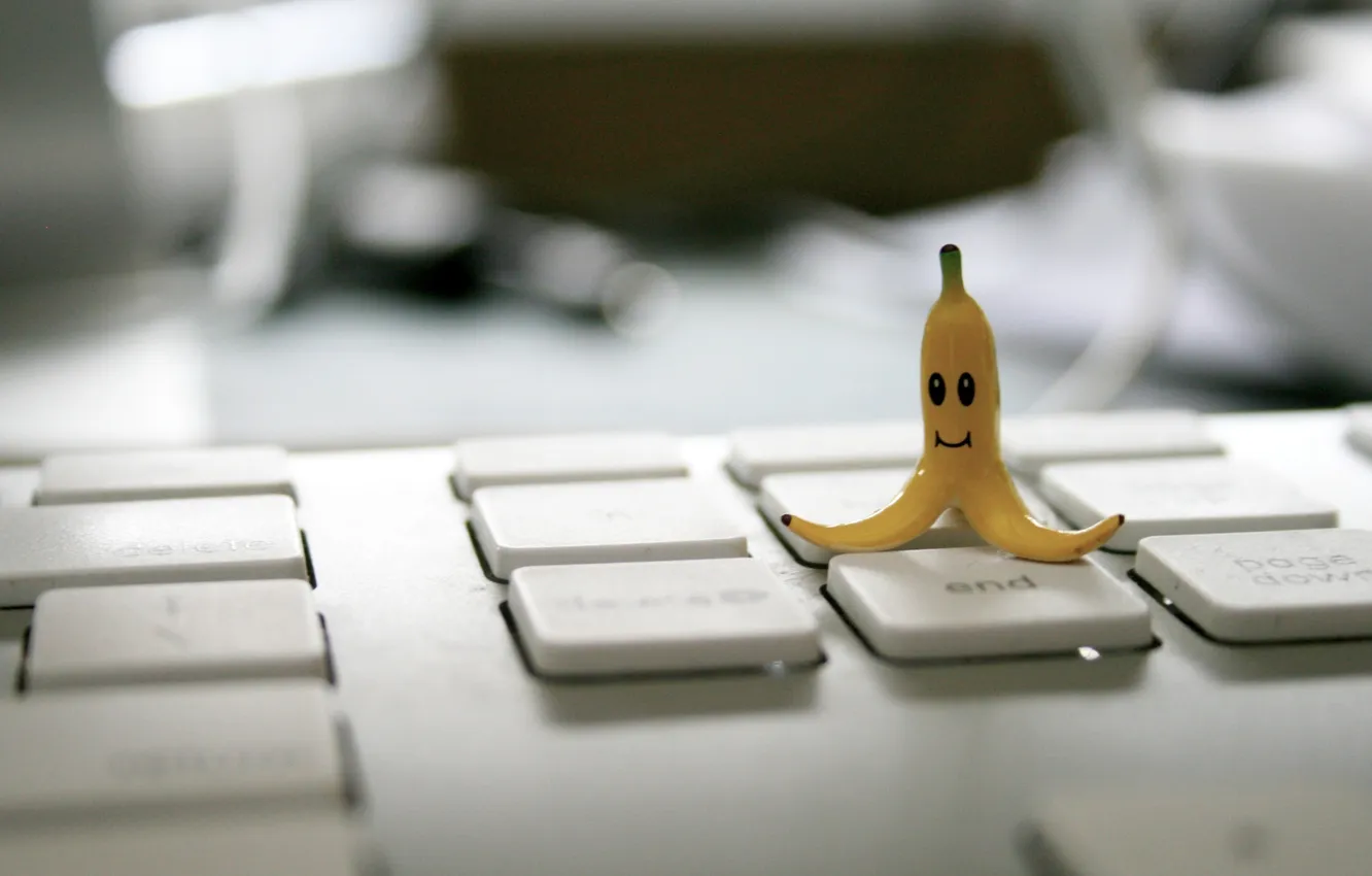 Фото обои шкура, клавиатура, банан