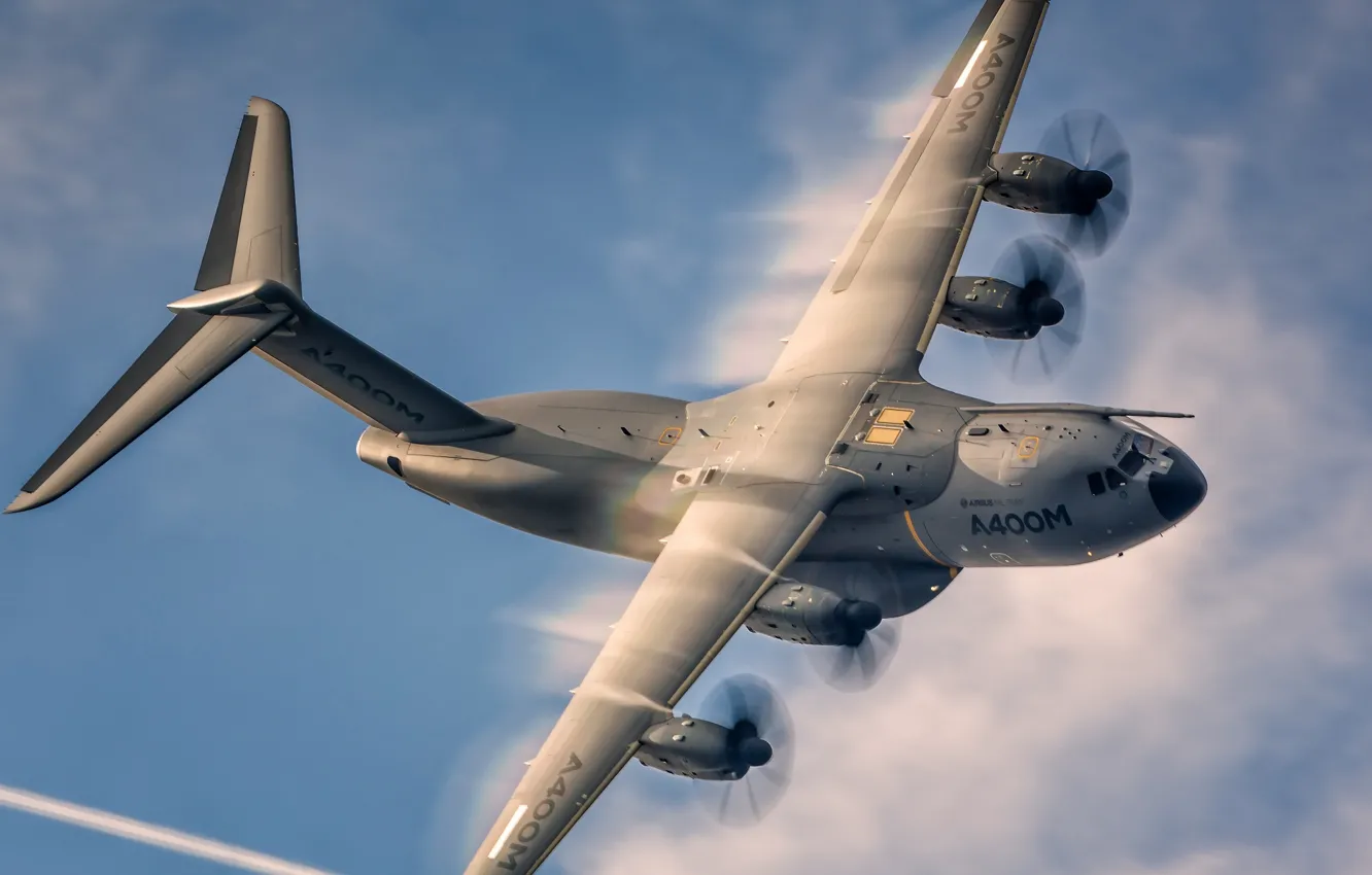 Фото обои Эффект Прандтля — Глоерта, A400М, Airbus A400M Atlas, Военно-транспортный самолёт, Airbus Military