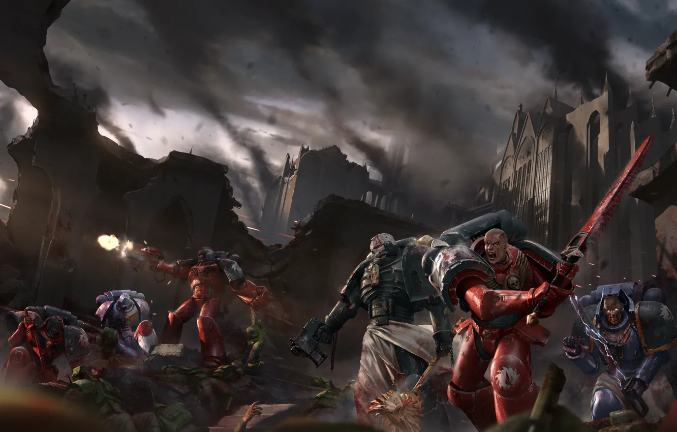 Фото обои война, меч, броня, Warhammer, Warhammer 40K, Flesh Eaters