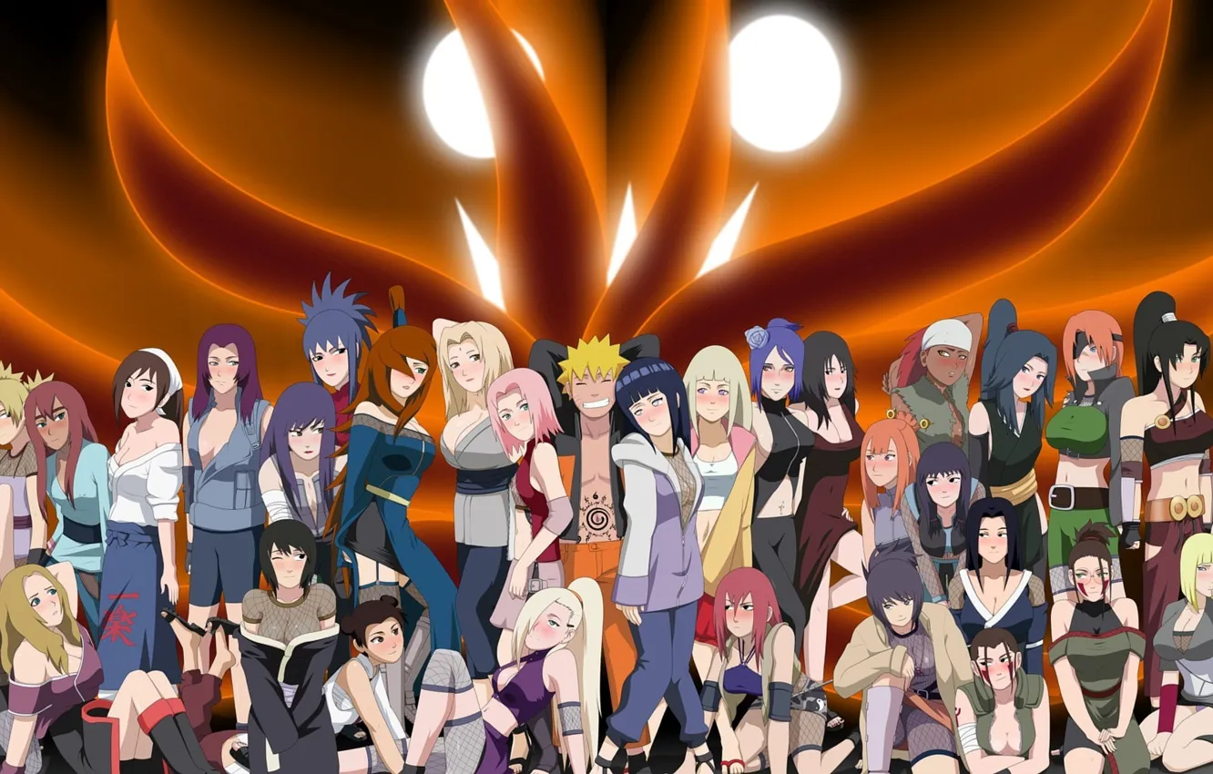 Фото обои naruto, tail, haruno, sakura, ninjas, group, tsunade, temari