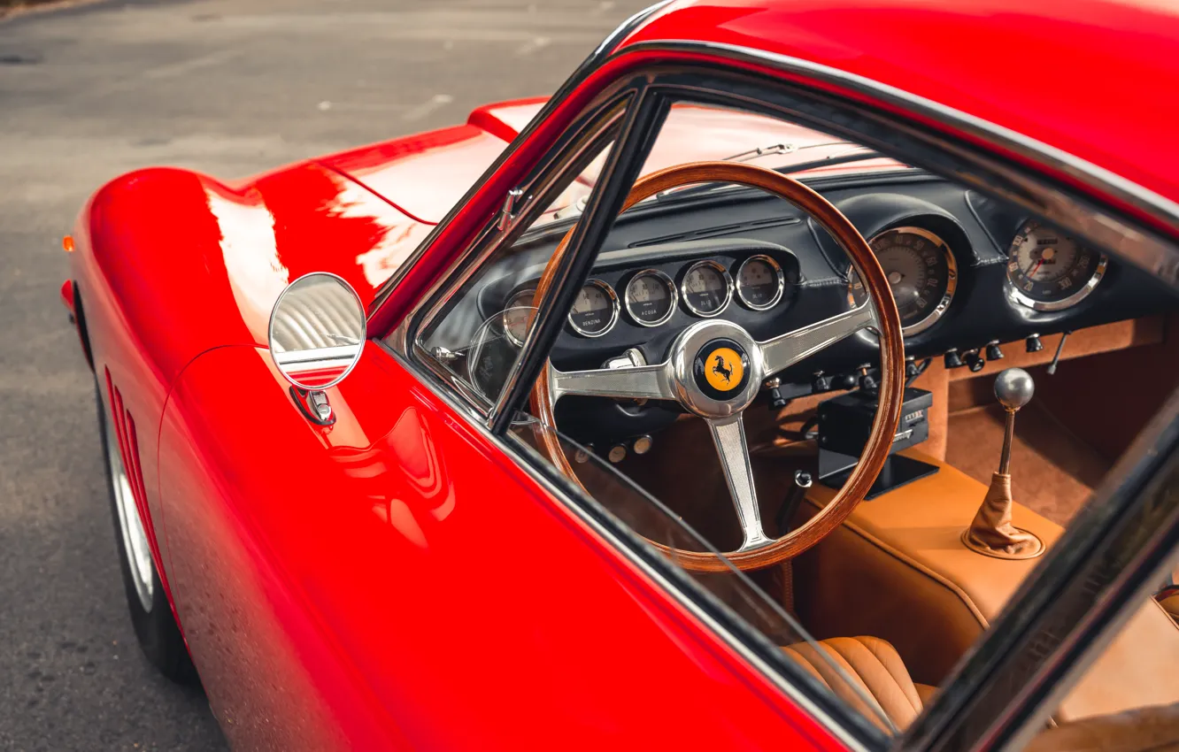 Фото обои Ferrari, 1963, 250, steering wheel, car interior, Ferrari 250 GT Fantuzzi Berlinetta Lusso