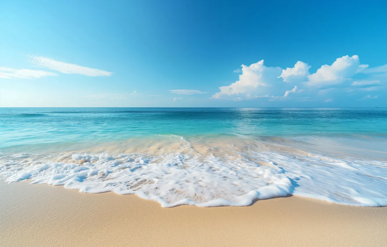 Фото обои beach, sand, foam