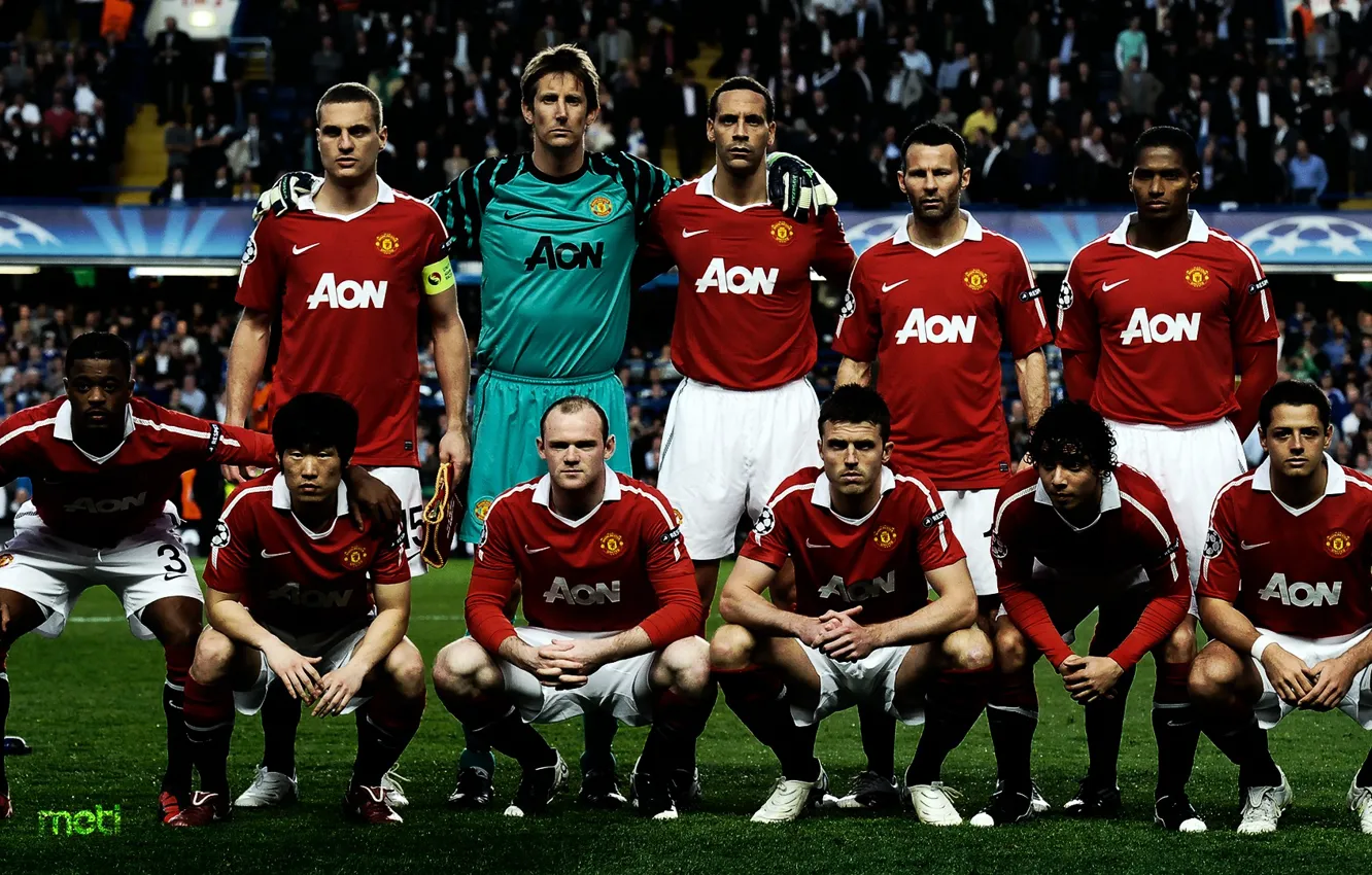 Фото обои Champions League, Manchester United, Team, Old Trafford