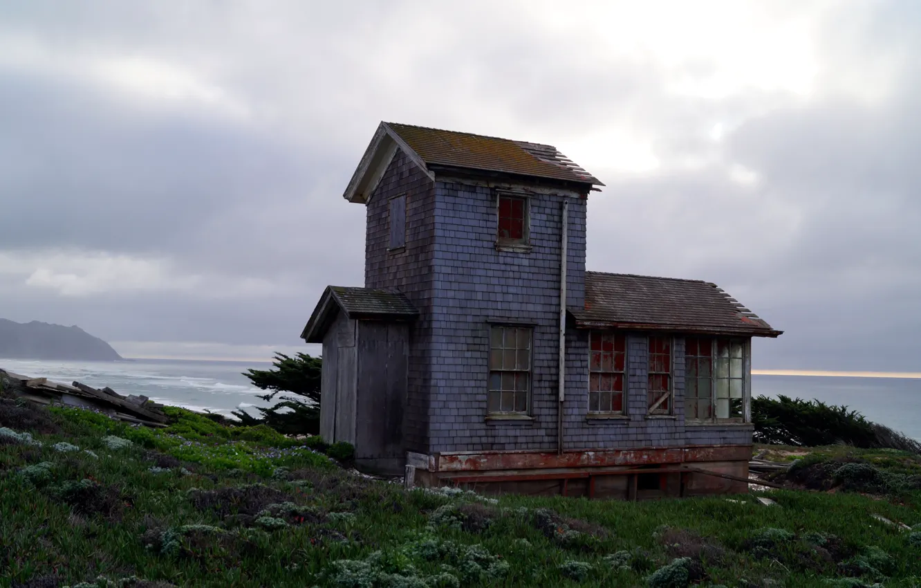 Фото обои USA, house, grass, United States, nature, America, cabin, Northern California