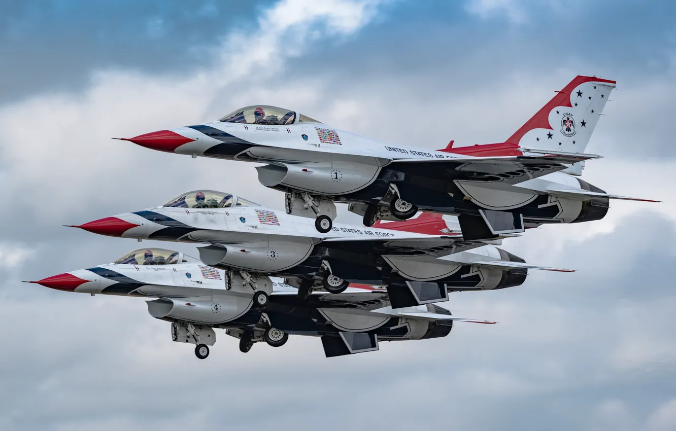 Фото обои истребители, авиашоу, F-16, Fighting Falcon, General Dynamics
