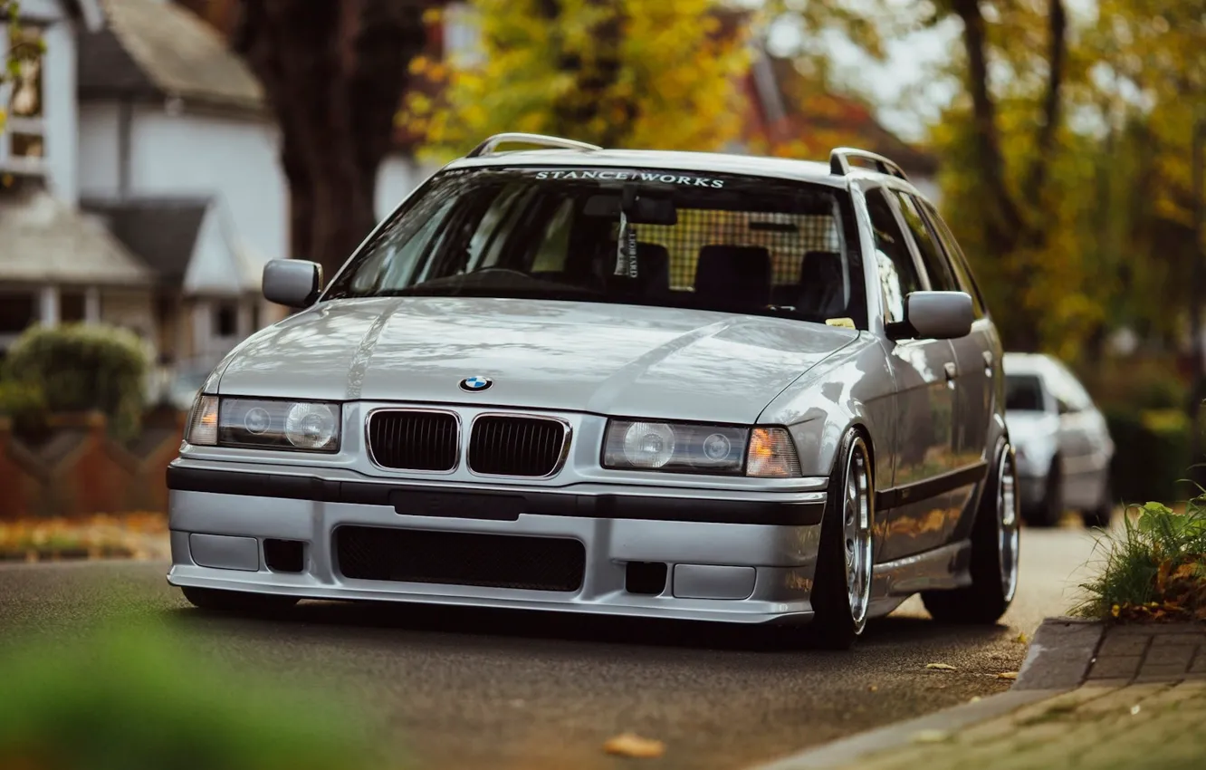 Фото обои BMW, E36, Touring, Stance