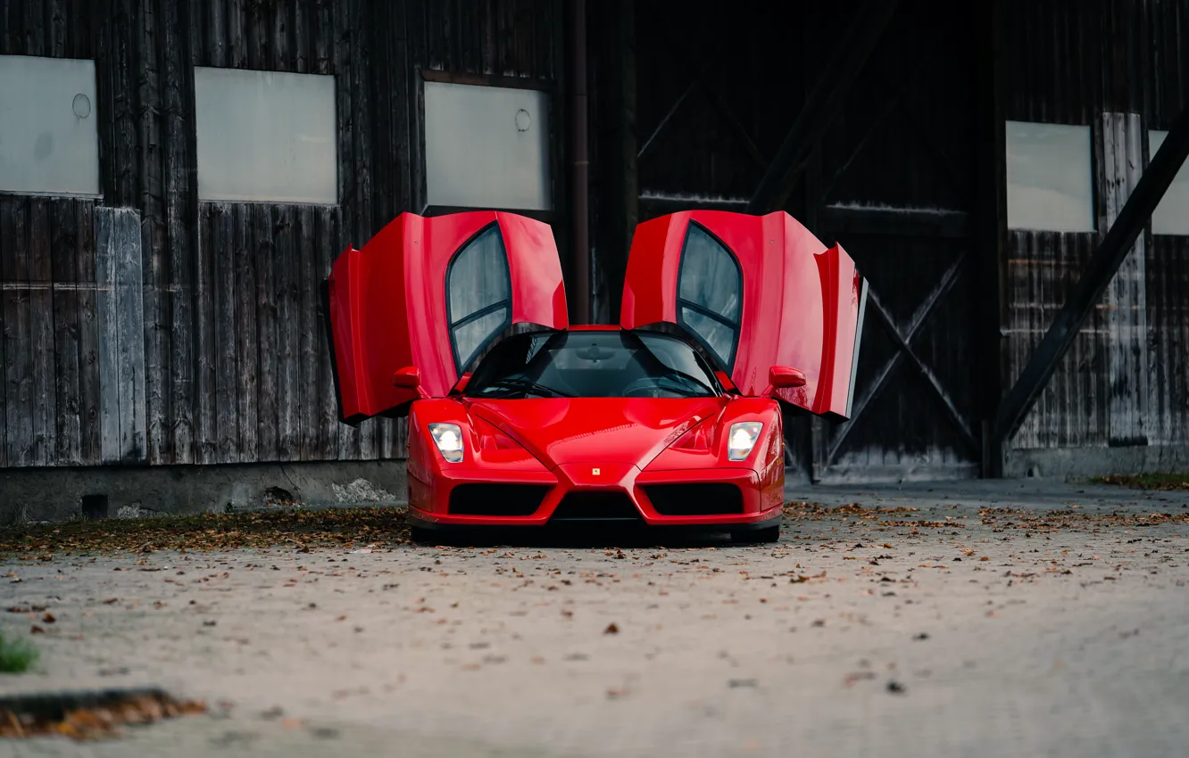 Фото обои Ferrari, Enzo, Front, RED, Face, Doors