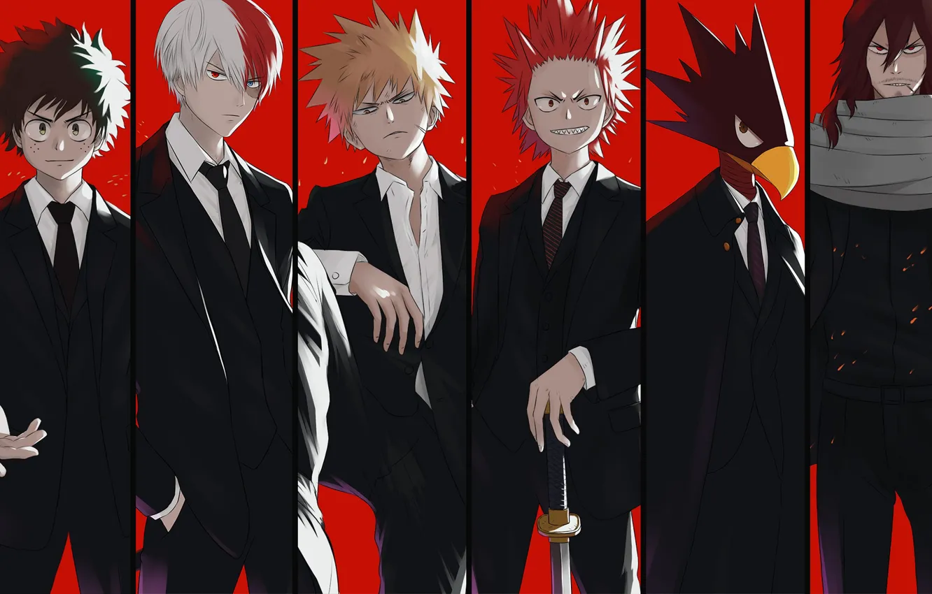 Фото обои аниме, арт, ученики, академия, Boku no Hero Academia, Моя геройская акадеимя