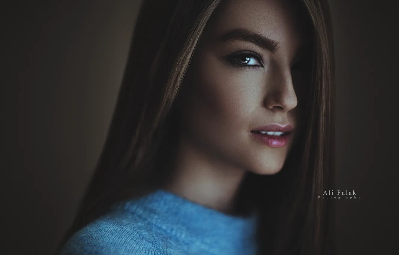 Фото обои модель, портрет, шатенка, красотка, фотосессия, Ali Falak