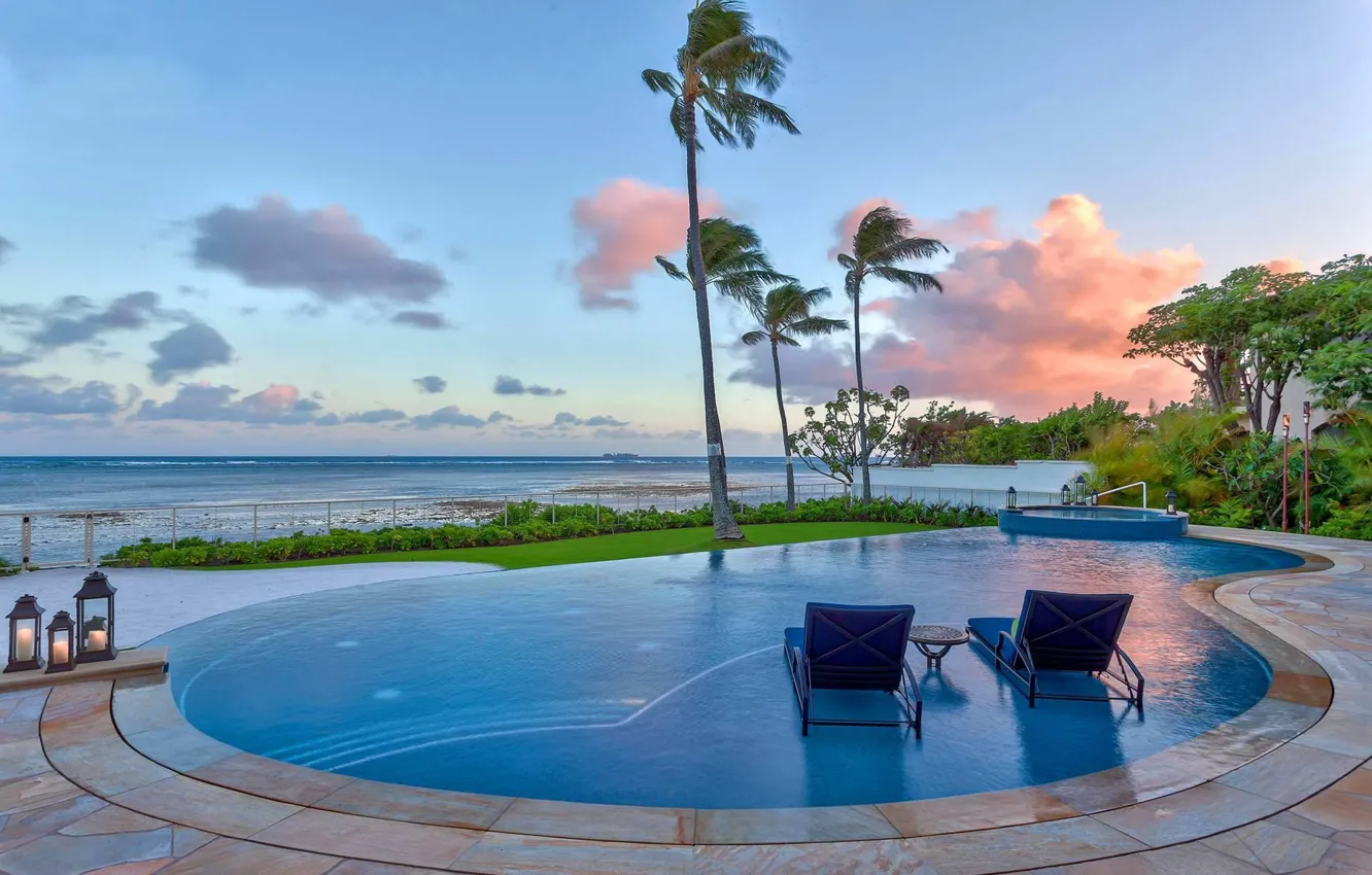 Фото обои pool, Hawaii, sunset, beautiful, Maui