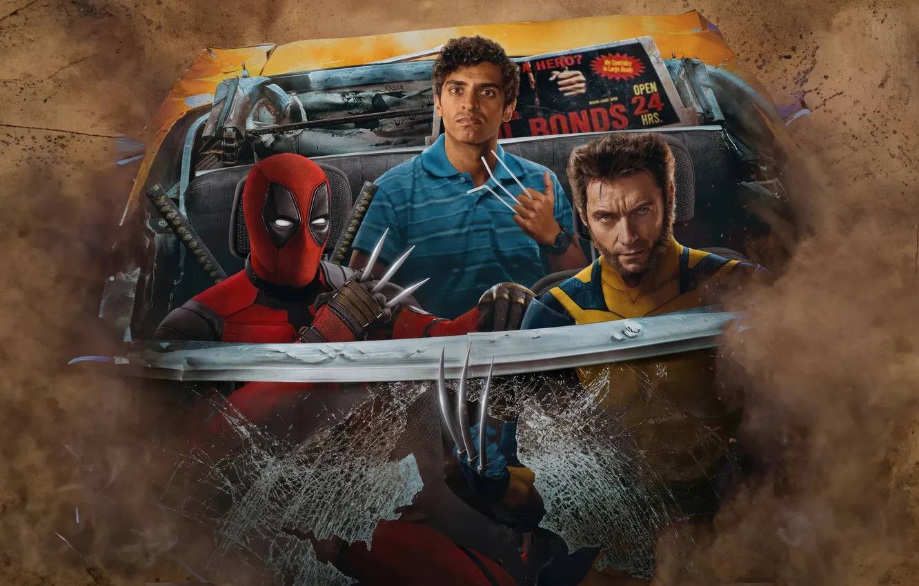 Фото обои кино, фильм, Дедпул, Россомаха, 2024, Deadpool & Wolverine