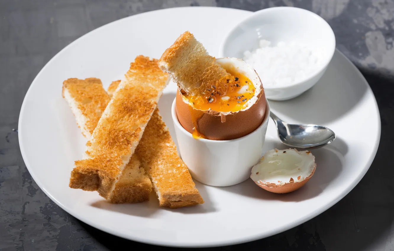 Фото обои яйцо, завтрак, тост